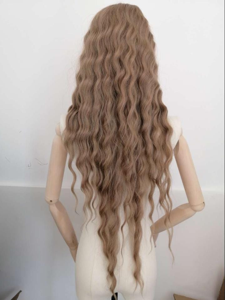 sleek blond body wave wholesale Manufacture heat resistant Mix Colors lace Middle Part body wave Synthetic Hair Wig for women