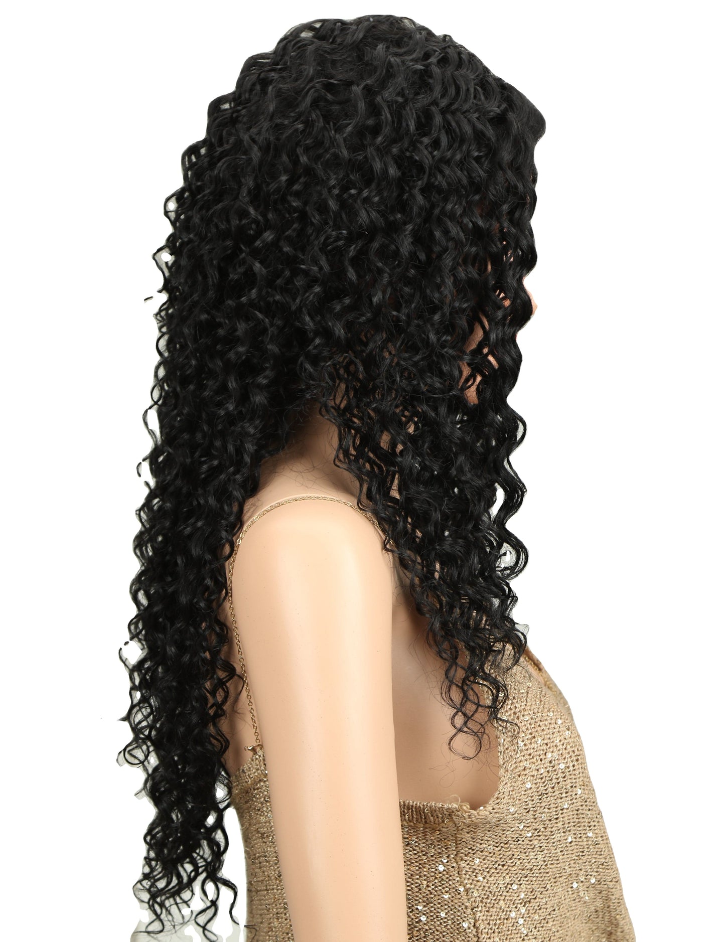 sleek high quality wholesale hot selling high temperature nature black kinky curl lace part frontal Synthetic Hair Wig for women