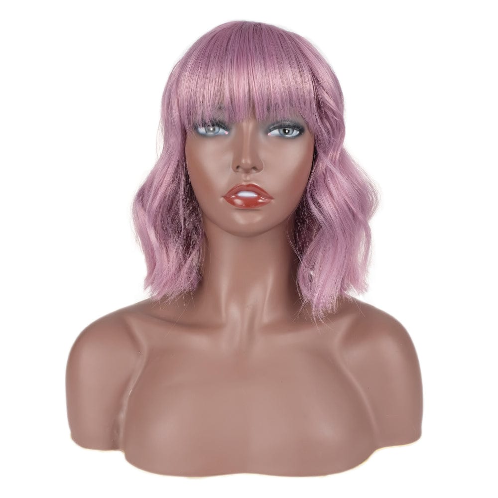 sleek quality wholesale hot selling cheap blond ombre made machine wig heat resistant fiber body synthetic hair wig for women