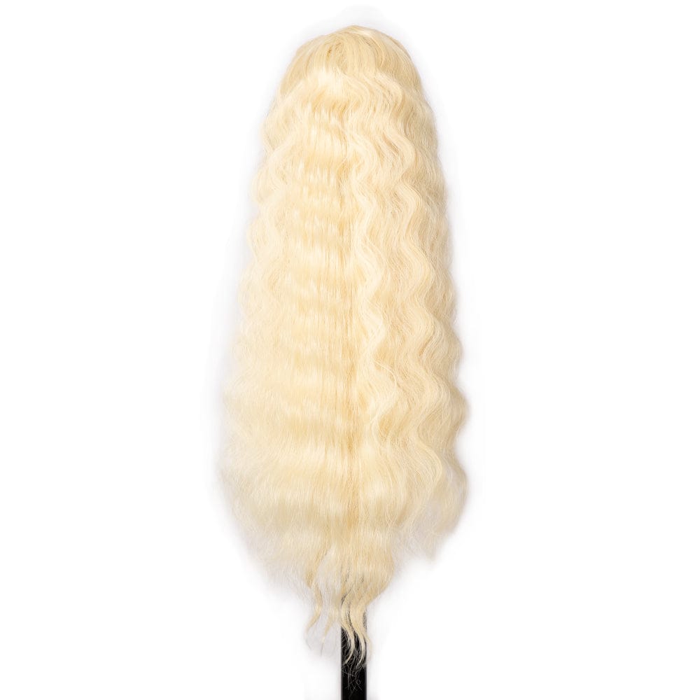 sleek top quality wholesale cheap long body wave elastics ties clip ladies ponytail hair piece for women synthetic extensions