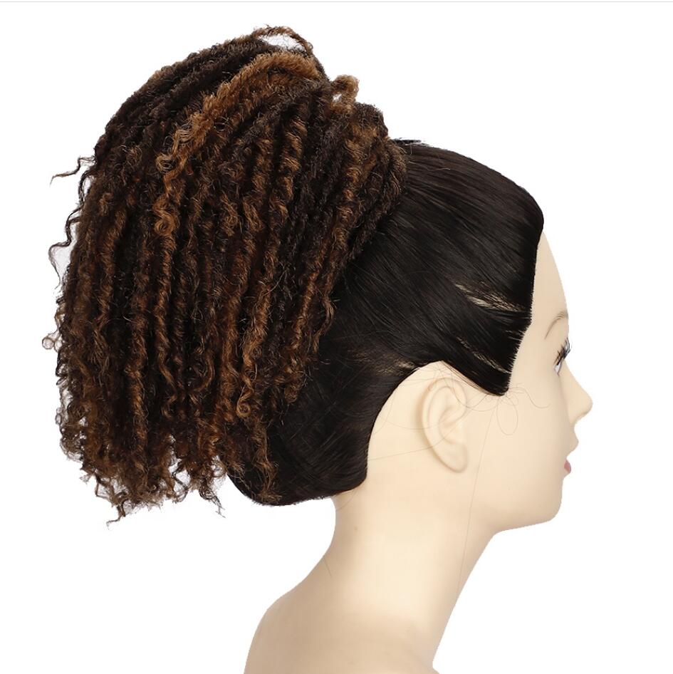 sleek top quality wholesale cheap long kinky curl elastics ties clip ladies ponytail hair piece for women synthetic extensions