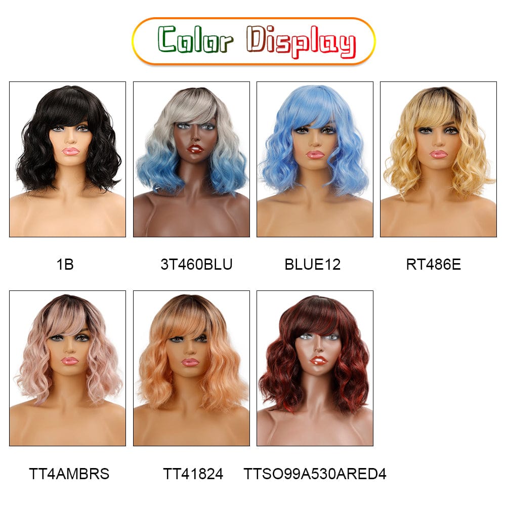 sleek top quality wholesale hot selling cheap heat resistant fiber made machine wig body wave synthetic hair wig for women