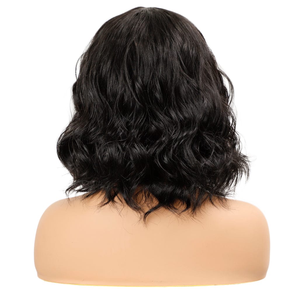 sleek top quality wholesale hot selling cheap heat resistant fiber made machine wig body wave synthetic hair wig for women