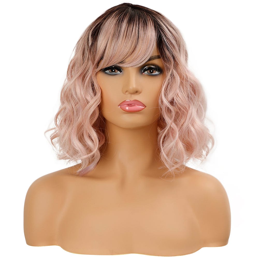 sleek top quality wholesale hot selling cheap heat resistant fiber made machine wig body wave synthetic hair wig for women