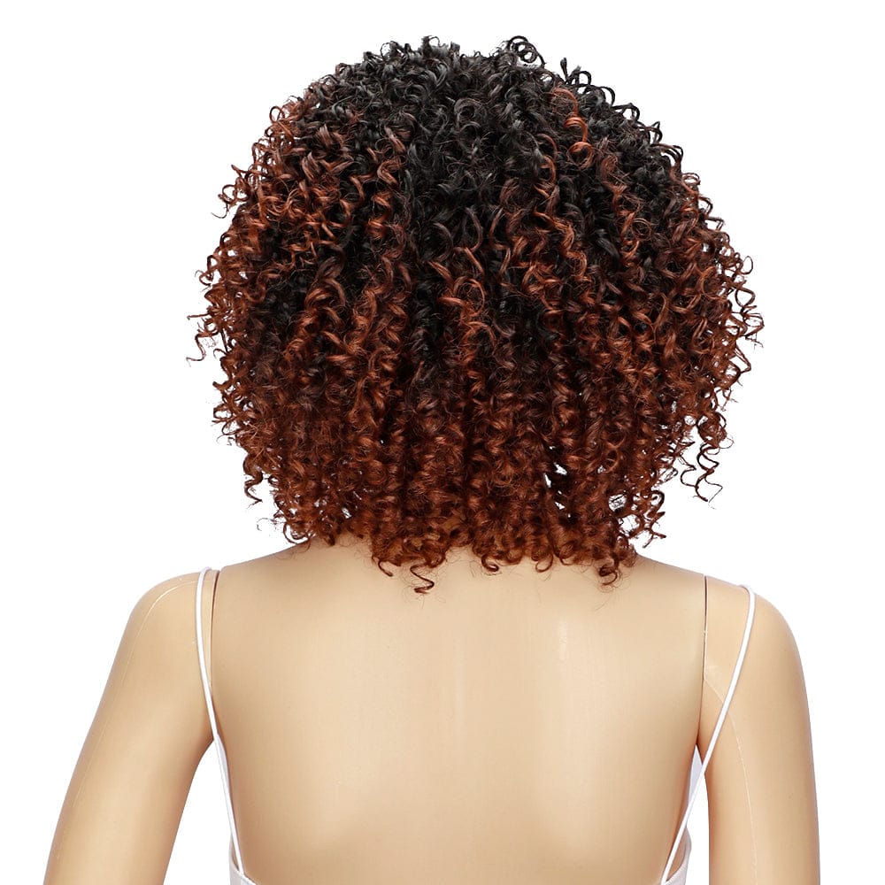 sleek top quality wholesale hot selling cosplay cheap heat resistant fiber made machine kinky curl synthetic hair wig for women