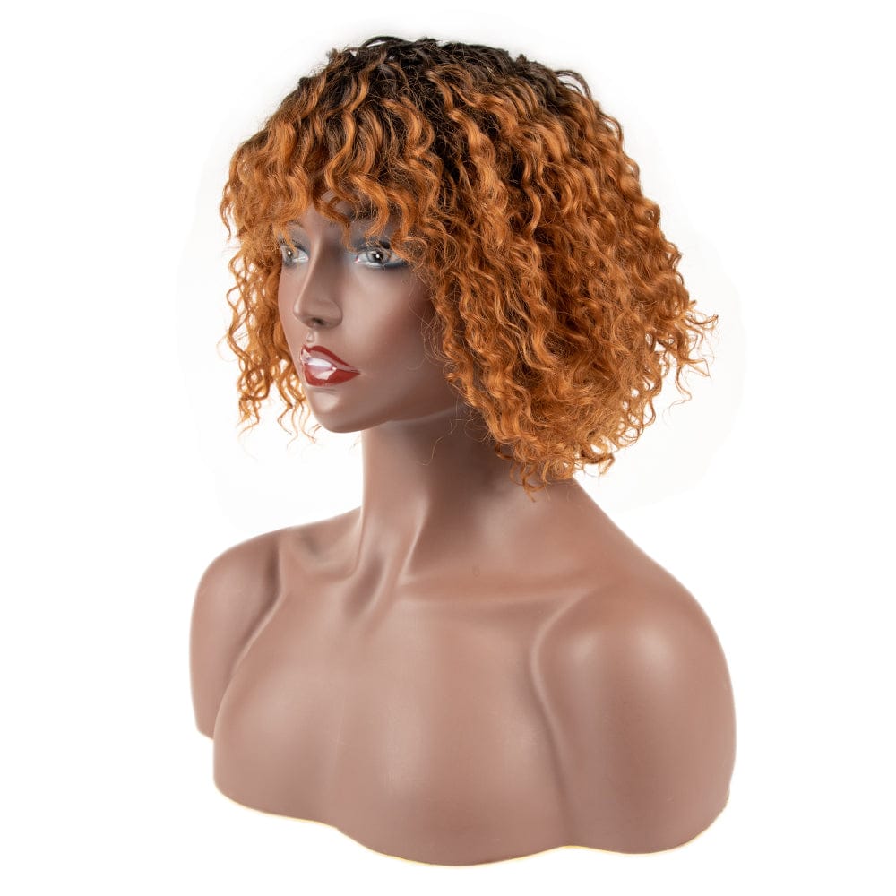 sleek wholesale manufacturer heat resistant high temperature short afro kinky curly Bob wig with bang wig synthetic hair wigs