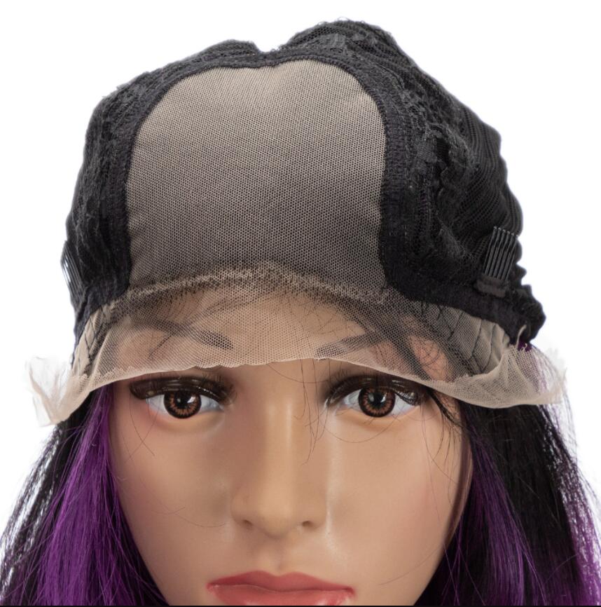 sleek wholesale manufacturer high temperature 30 inches ombre blond straight heat resistant lace part front synthetic hair wigs