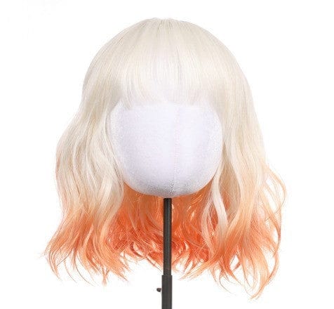 sleek wholesale short cheap glueless made machine wig for women heat resistant fiber body wave non lace wig synthetic hair wigs