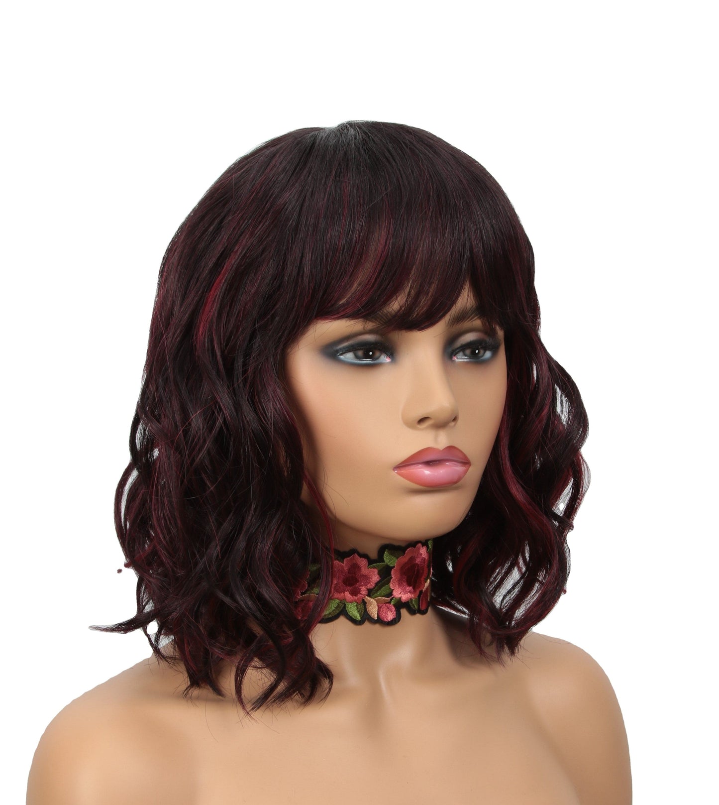 sleek wholesale short cheap glueless made machine wig for women heat resistant fiber body wave non lace wig synthetic hair wigs