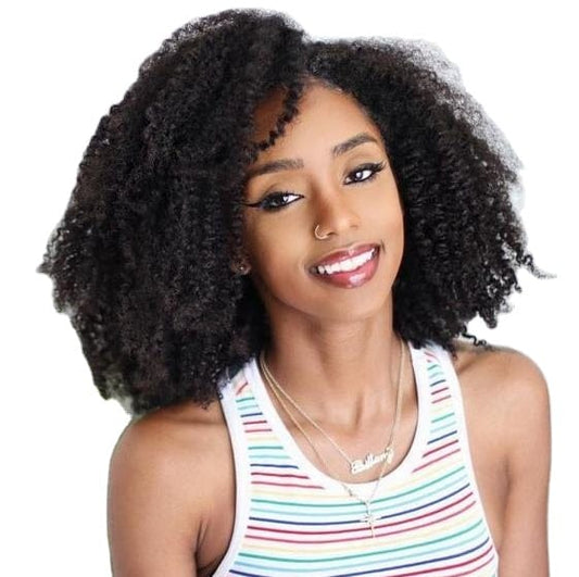 sleek wholesale Short Length Glueless Wig Afro Kinky Curly Natural Black Heat Heat Resistant Fiber Synthetic Hair Wigs for women
