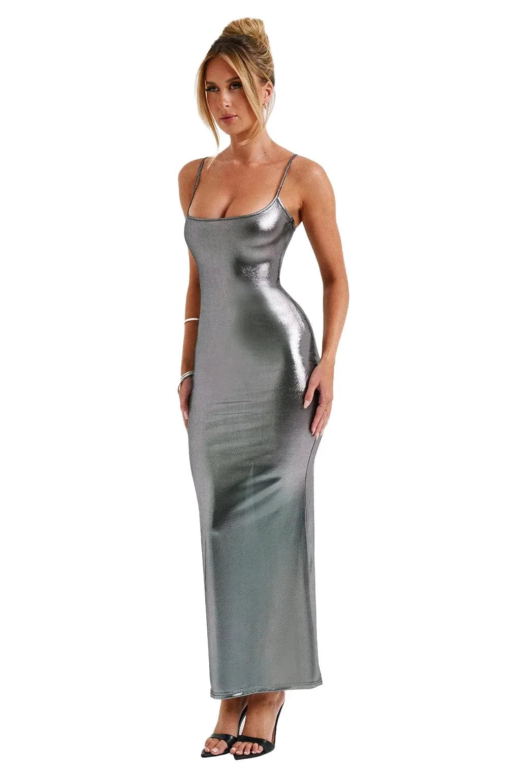 Sleeveless sling casual dinner dress women long maxi summer with suspenders