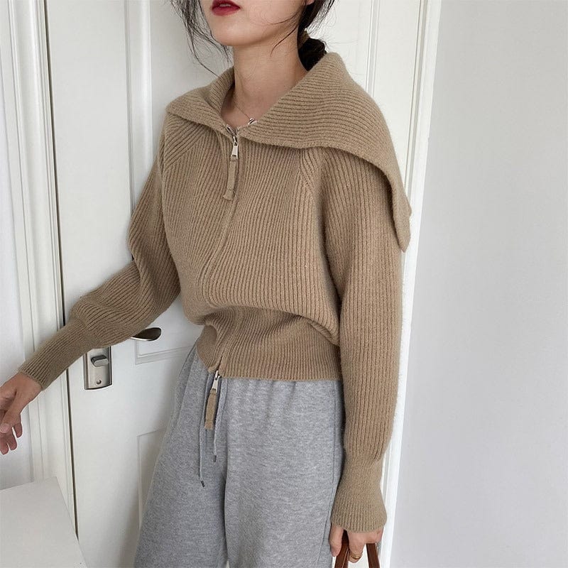 Slim Girls Soft Cotton Knitted Hoodies Fashion Ladies Elegant Bomb Sweatshirts Casual Female Knitwear Vintage Women Chic sweater