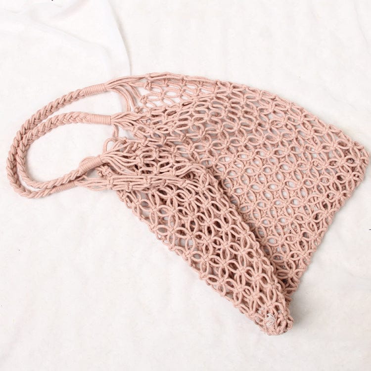 Sopurrrdy Wholesale Fashion Straw Indonesia Mesh Clutch Cotton Beach Tote Bag Shopping Tote Net Rattan Tote Bag with Handle
