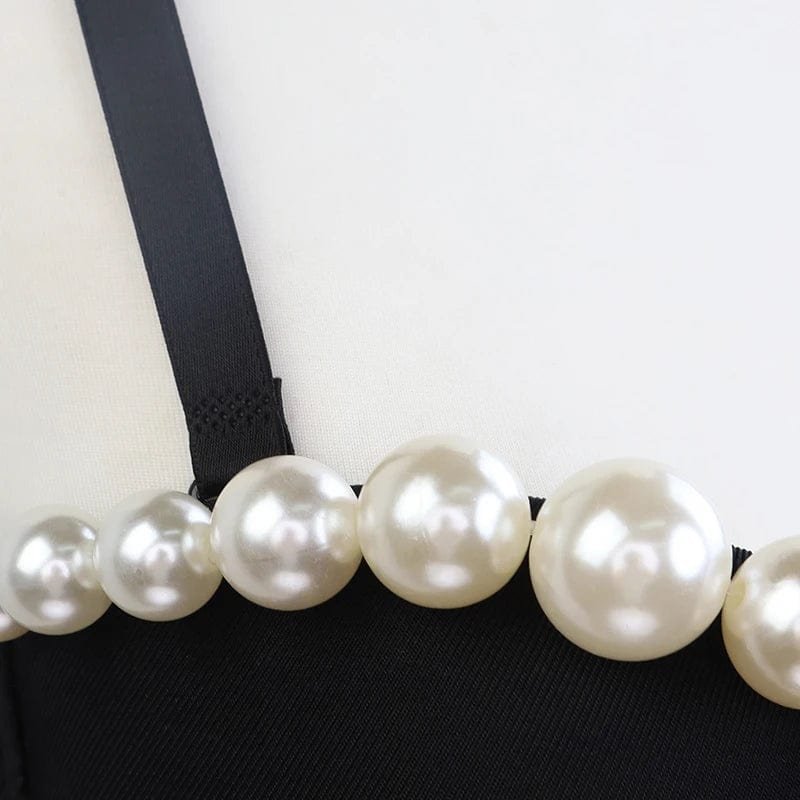 Source factory customized wholesale pearl underwear black and white women's bra