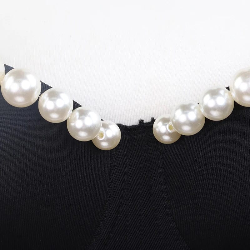 Source factory customized wholesale pearl underwear black and white women's bra