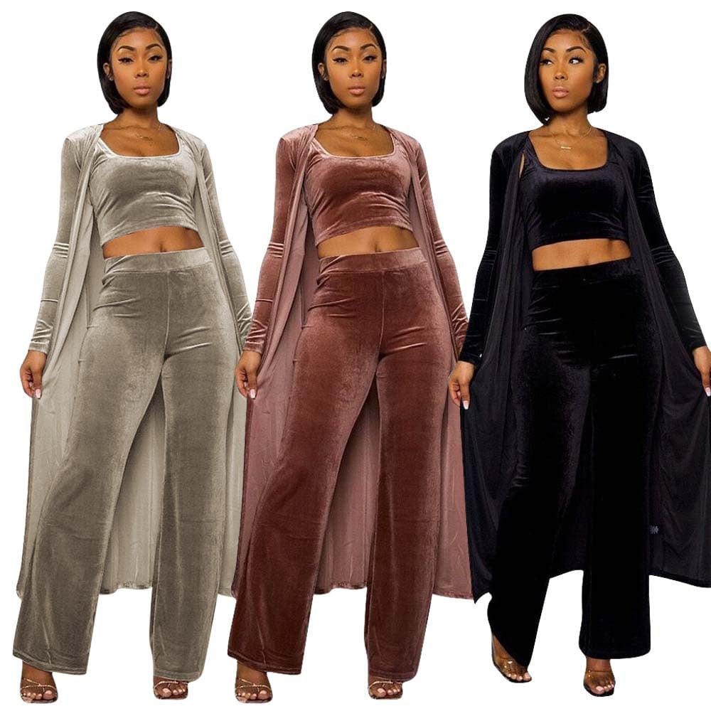 Spring 2023 Women s Clothing Jogging Suit Set Tracksuits for Women Velour 3 Piece Suit Set Velvet Track Suit Women