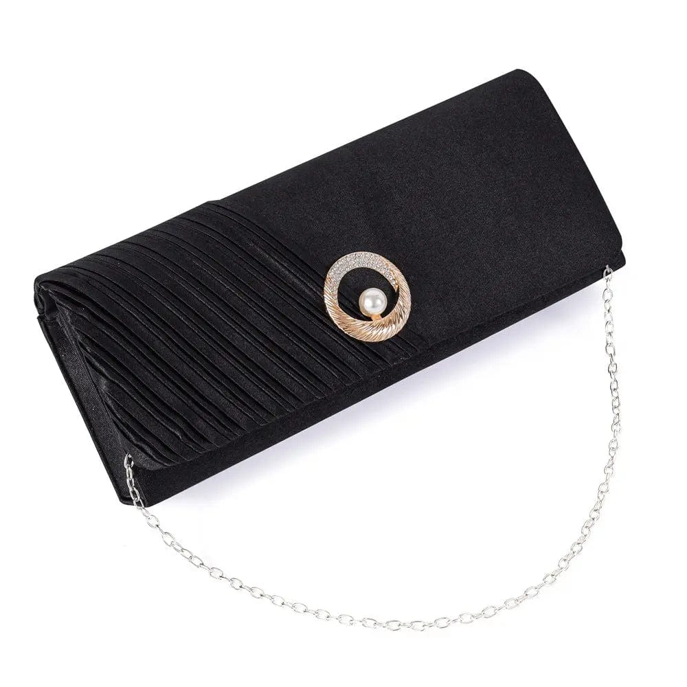 Spring And Summer Fashion Fold Pearl Clutch Satin Satin Messenger Bag Factory Exclusively For Women's Evening Bags