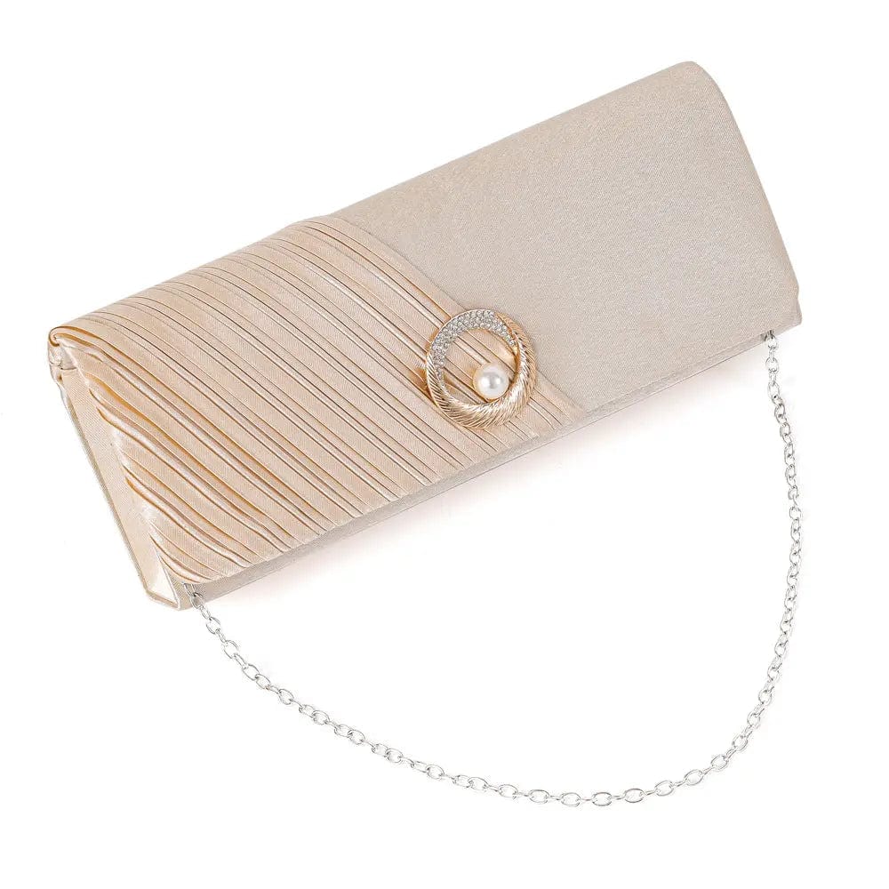 Spring And Summer Fashion Fold Pearl Clutch Satin Satin Messenger Bag Factory Exclusively For Women's Evening Bags