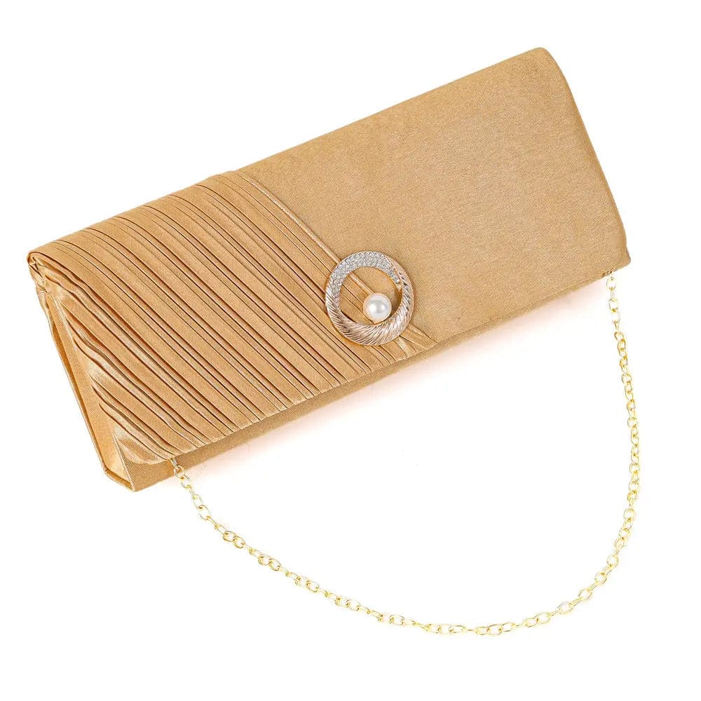 Spring And Summer Fashion Fold Pearl Clutch Satin Satin Messenger Bag Factory Exclusively For Women's Evening Bags