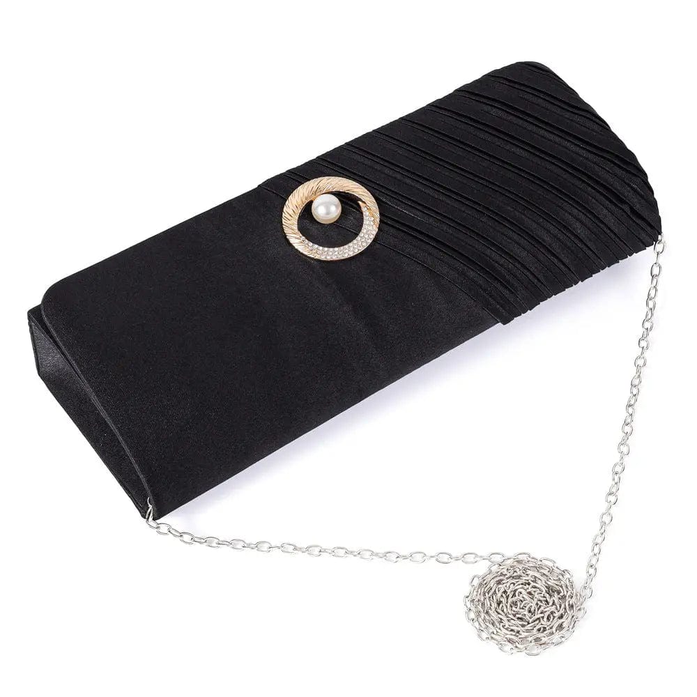 Spring And Summer Fashion Fold Pearl Clutch Satin Satin Messenger Bag Factory Exclusively For Women's Evening Bags