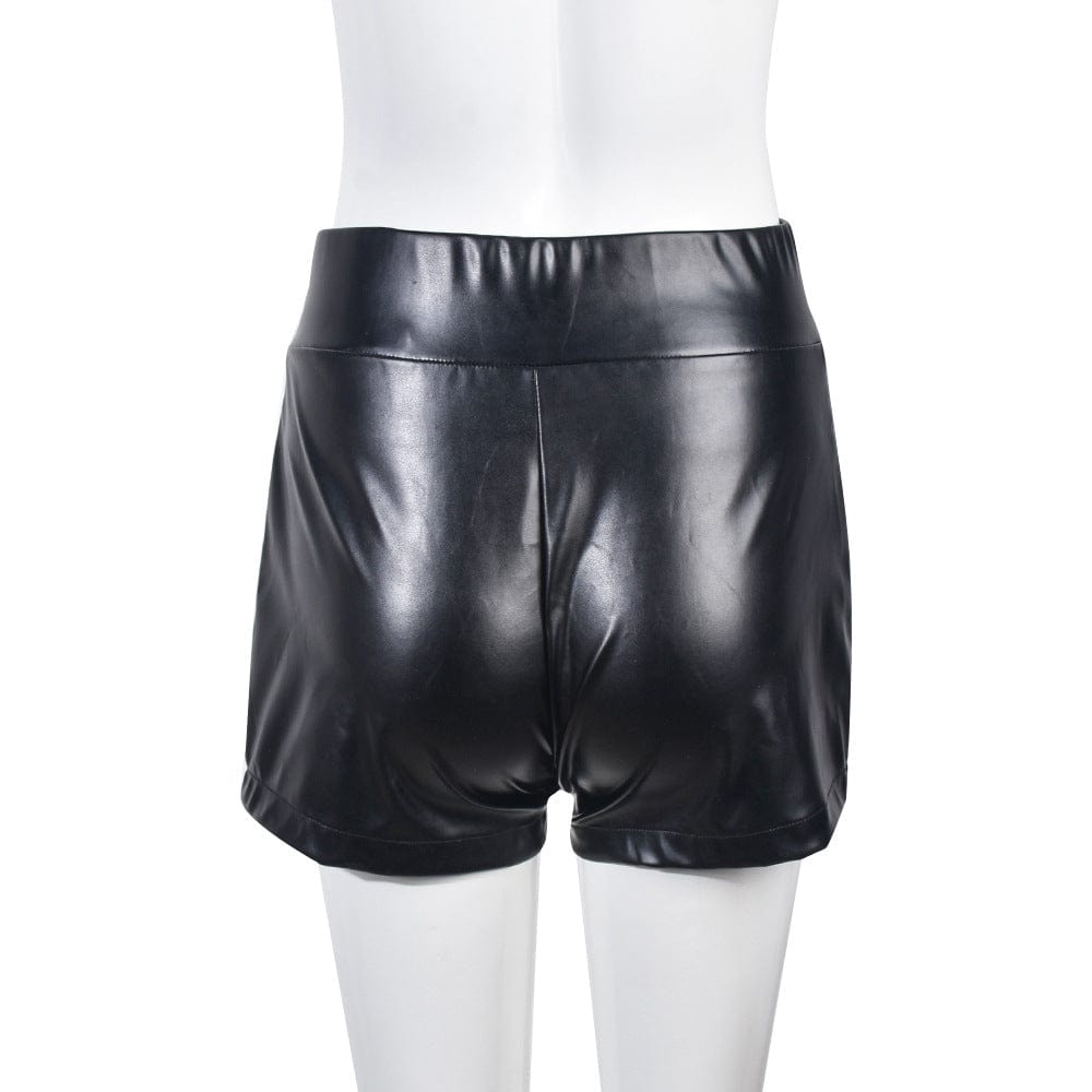 Spring Clothing 2023 Club Wear Party Hot Short Pants Sexy Lace up PU Short Pants for Women Shorts