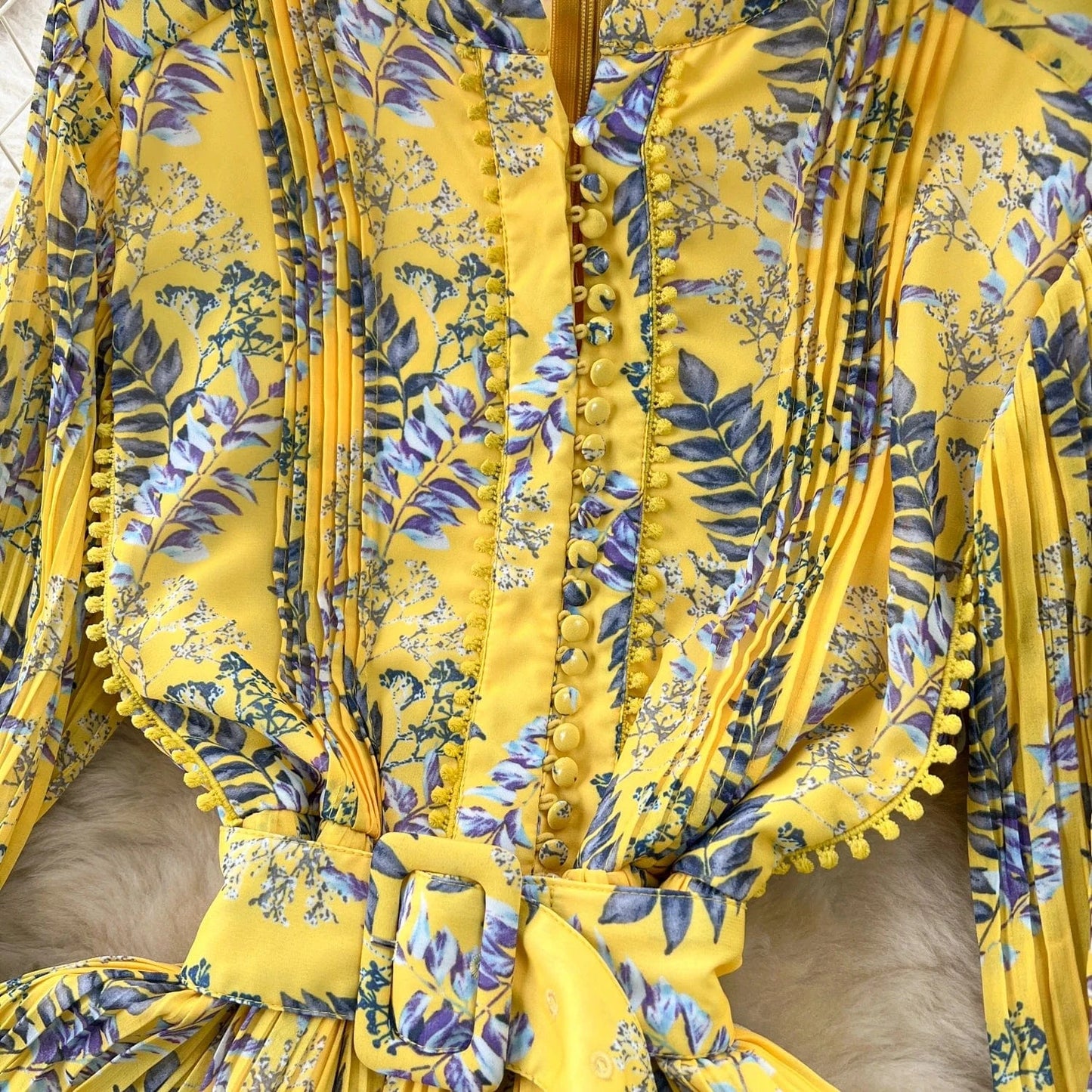 Spring Fairycore O-neck Tunic Midi Dress For Women Lantern Sleeve Empire Floral  Ladies Elegant Dresses