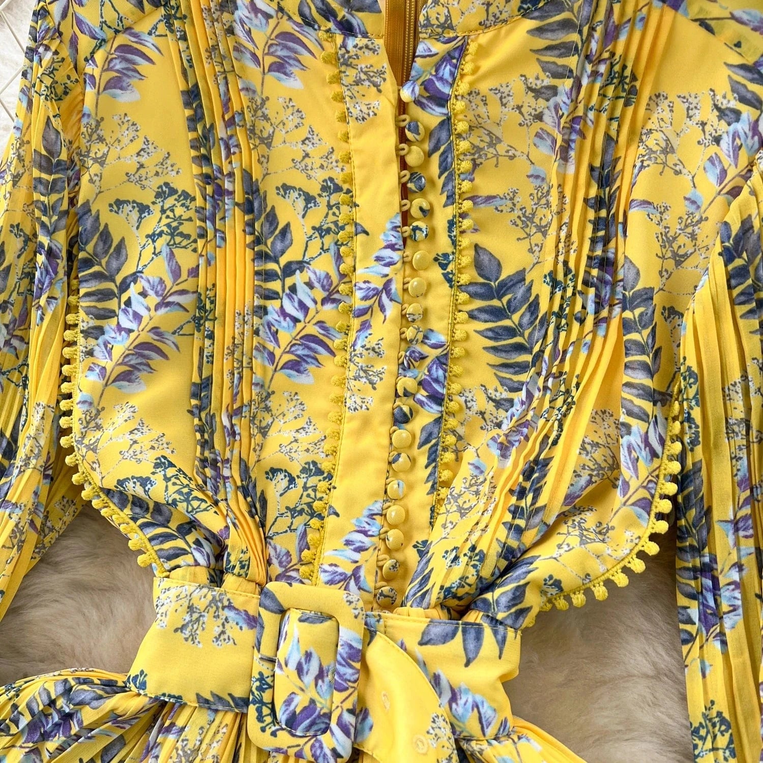 Spring Fairycore O-neck Tunic Midi Dress For Women Lantern Sleeve Empire Floral  Ladies Elegant Dresses