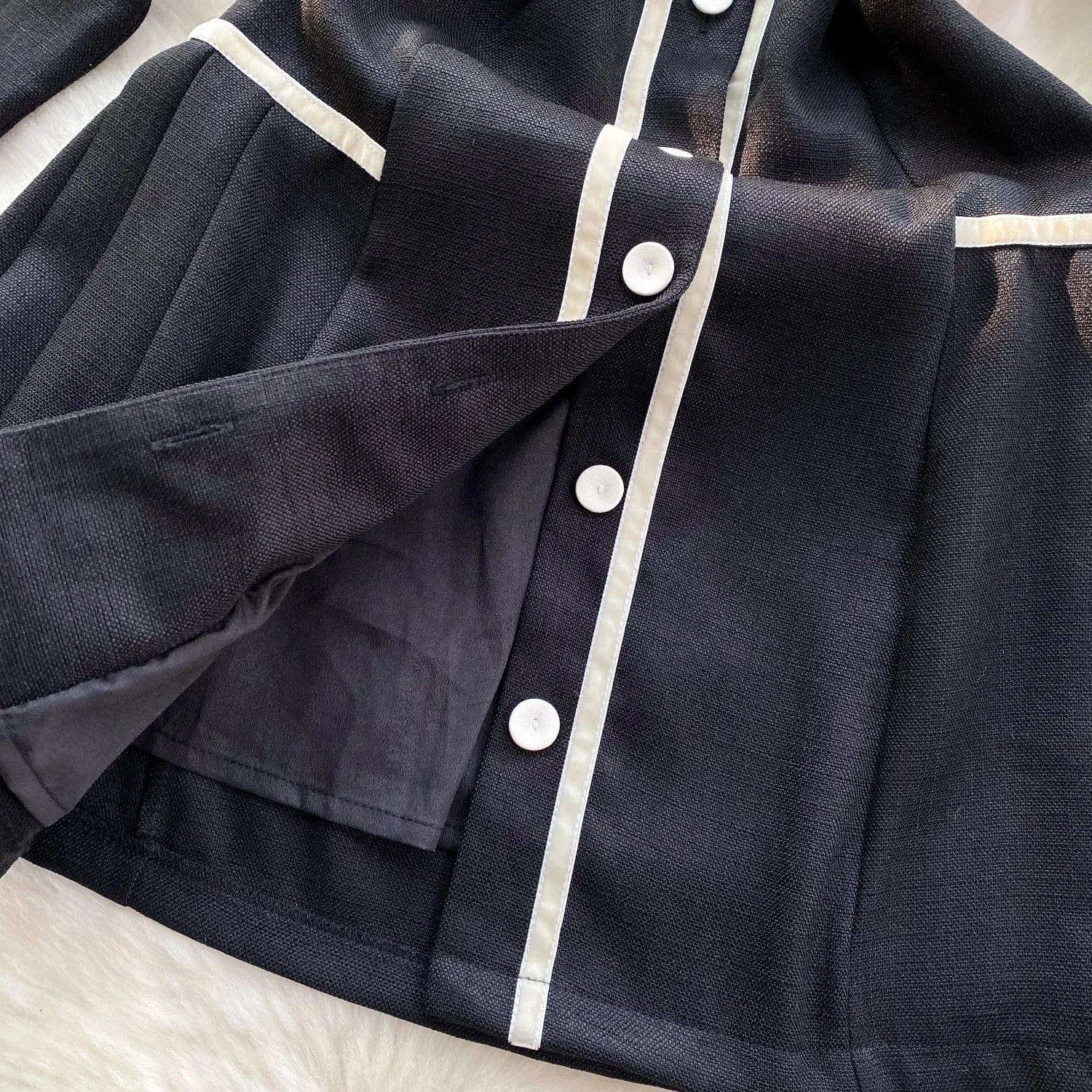 Spring Fall Slimming Simple Style Lady Short Skirt French Retro High End Luxury Style Dress