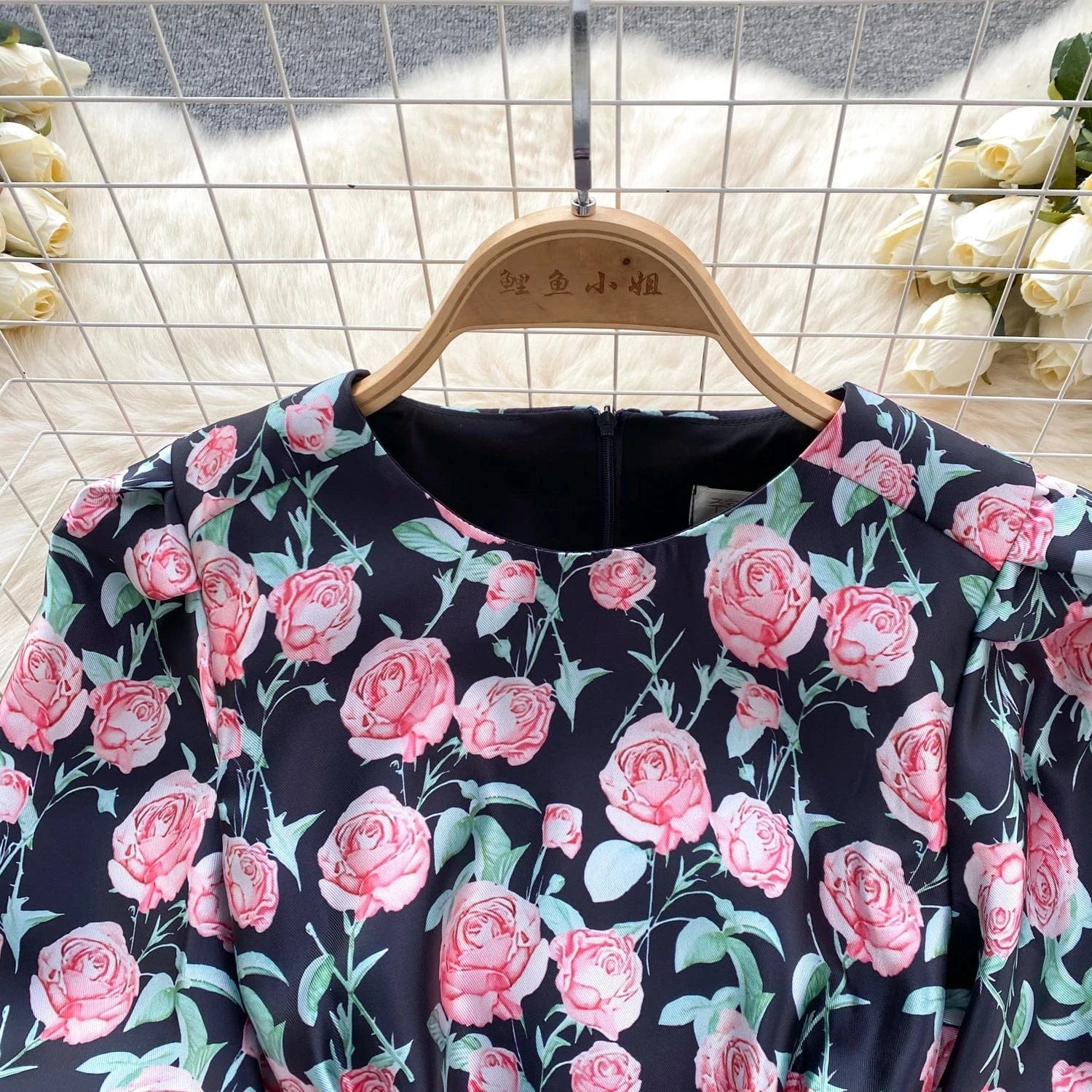 Spring Korean Version Fashion Elegant High Grade Goddess Style Loose Flower Print Dresses 2024