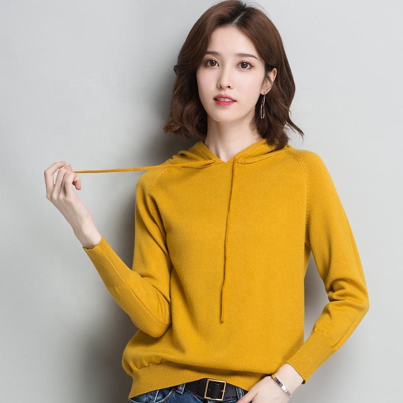 Spring New Hooded Sweater Women's Loose Casual Knitted Base Shirt Thin Coat