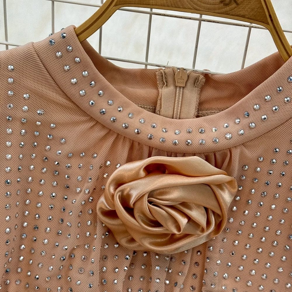 Spring New O-neck Dress Women's Long Sleeve Sequin Fashion Party Dress