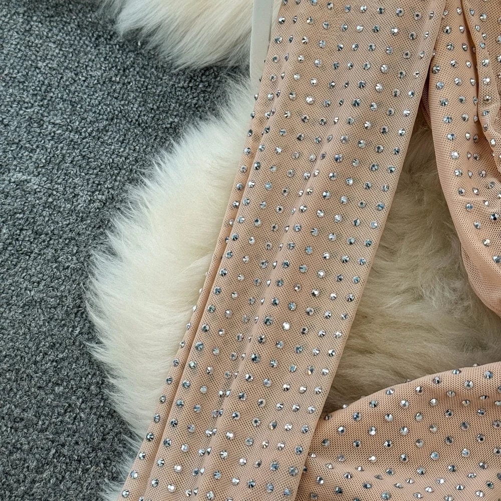 Spring New O-neck Dress Women's Long Sleeve Sequin Fashion Party Dress