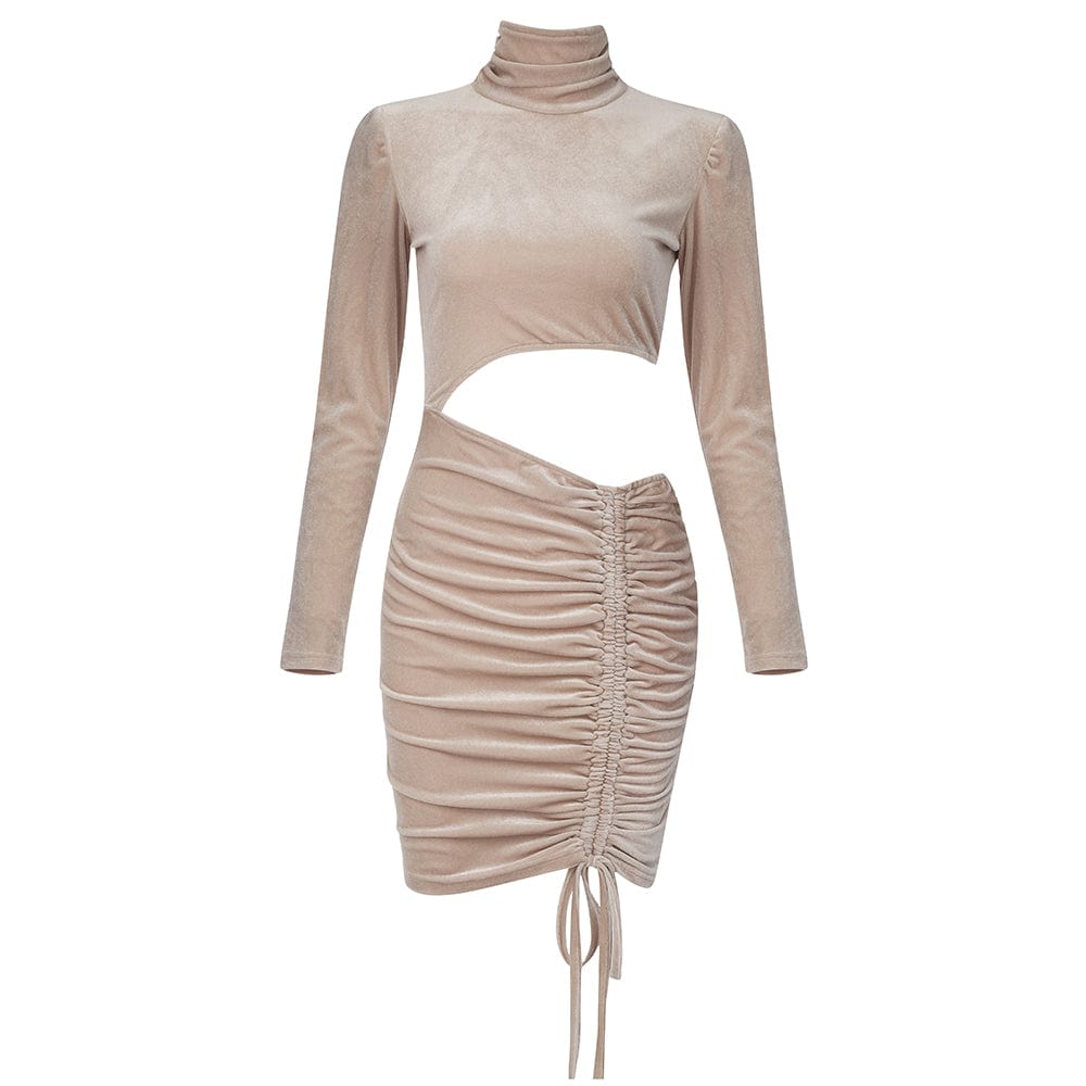 Spring/Summer New Arrivals Fashion  Casual Long sleeve Hollow Out Waist Drawstring Velvet Club Clothes For Women