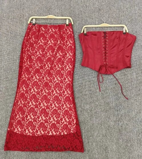 SS2314 Kimshein Fashion Trendy Women Clothes Evening Set Women Lady Elegant Lace Outfits Women