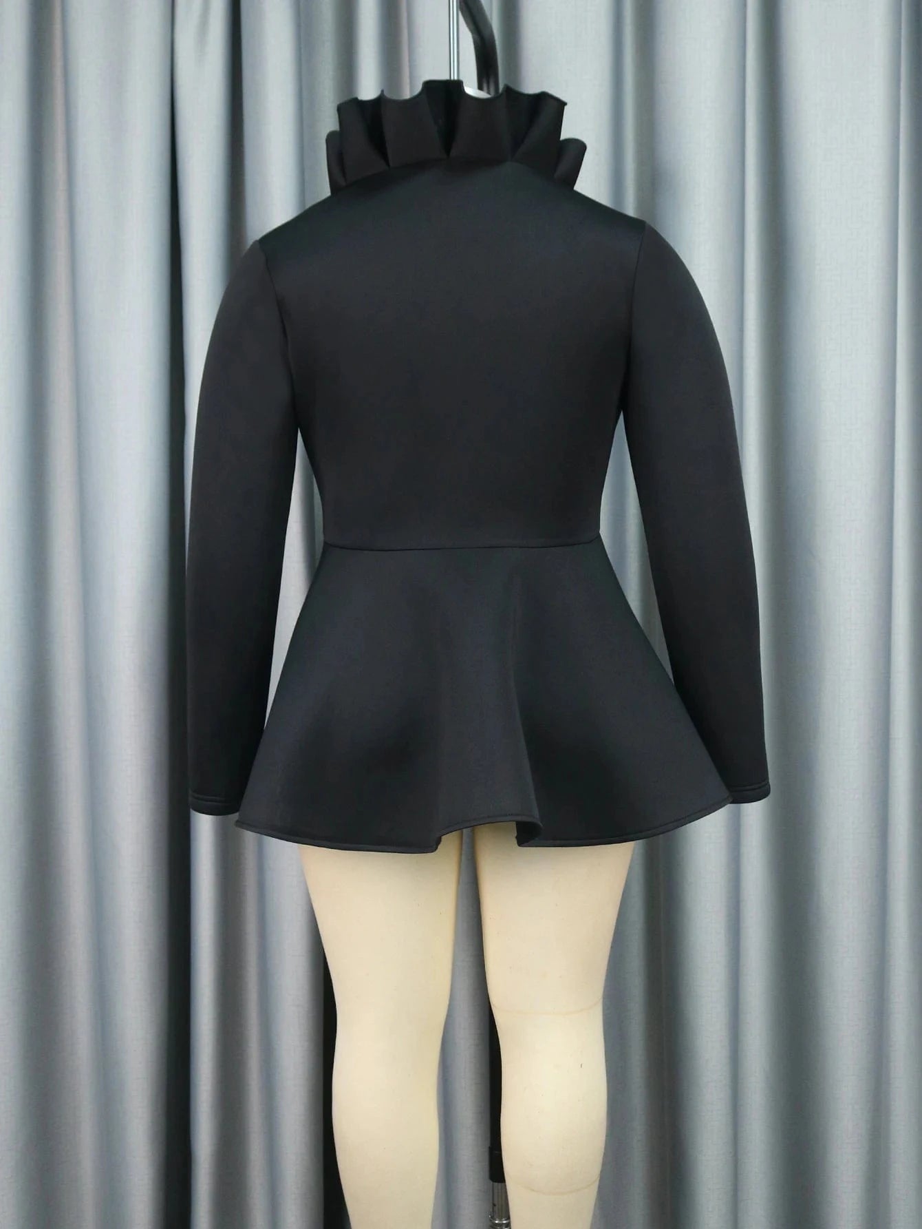 Stand Collar Full Sleeves African AOMEI Ruffle Women Winter Blouses