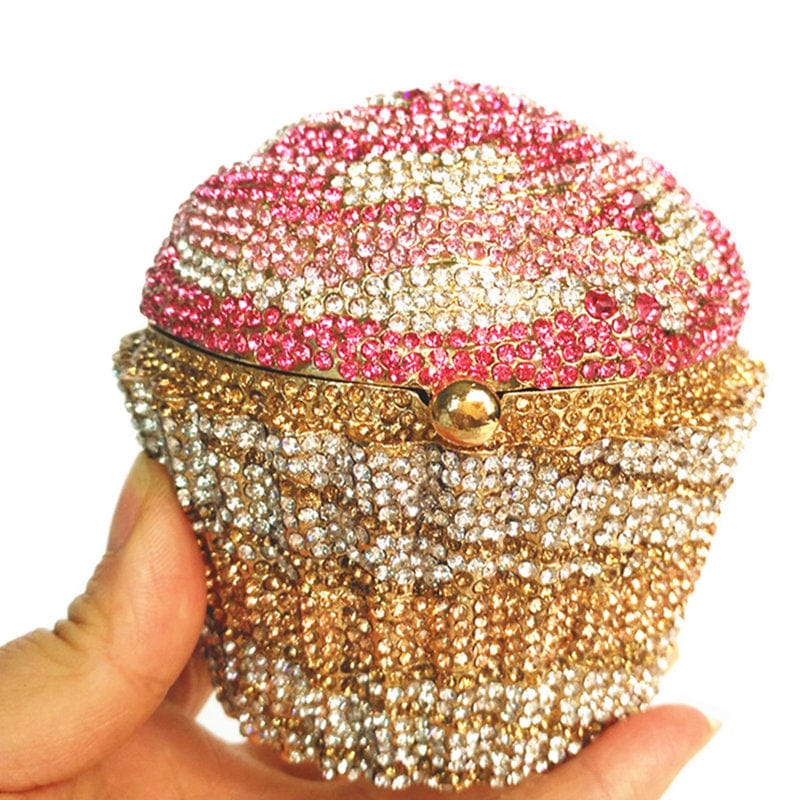 Standard Size / 8 JANHE Bling sac a main bolsa Besg Sparkling Ladies Crystal Diamond Party Metal Evening Bags Popcorn Box Purse Handbags For Women