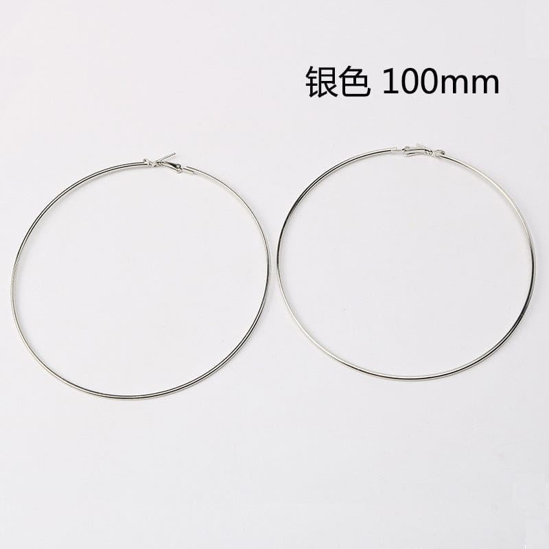 Steel Kee Baaliyaan Druzy Colors Needle Luxury Hughes Earring Round Gold Circle Plating Elegant Classic Big Hoop Earrings