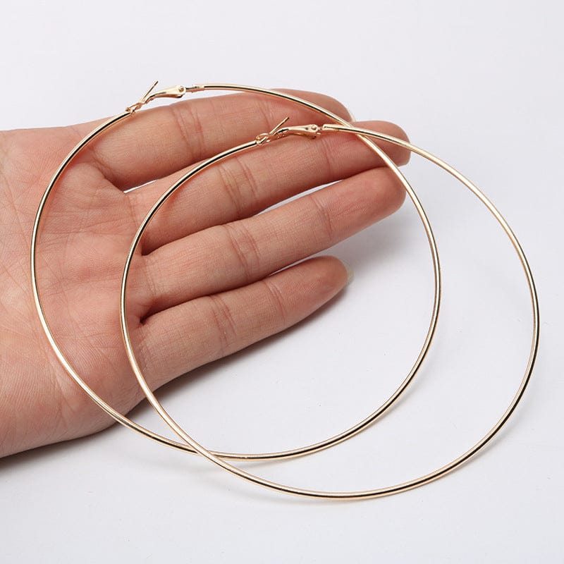 Steel Kee Baaliyaan Druzy Colors Needle Luxury Hughes Earring Round Gold Circle Plating Elegant Classic Big Hoop Earrings