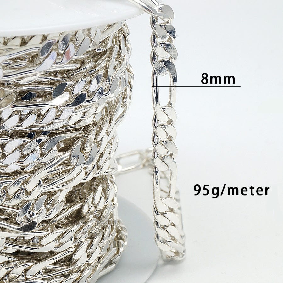 Sterling Silver 925 Jewellery Wholesale 4mm 6.6mm 8mm 10mm 925 Sterling Silver Cuban Link Chain silver necklace 925