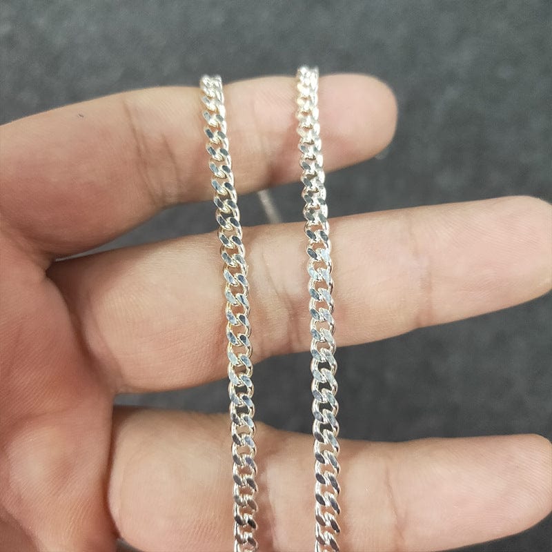 Sterling Silver 925 Jewellery Wholesale 4mm 6.6mm 8mm 10mm 925 Sterling Silver Cuban Link Chain silver necklace 925