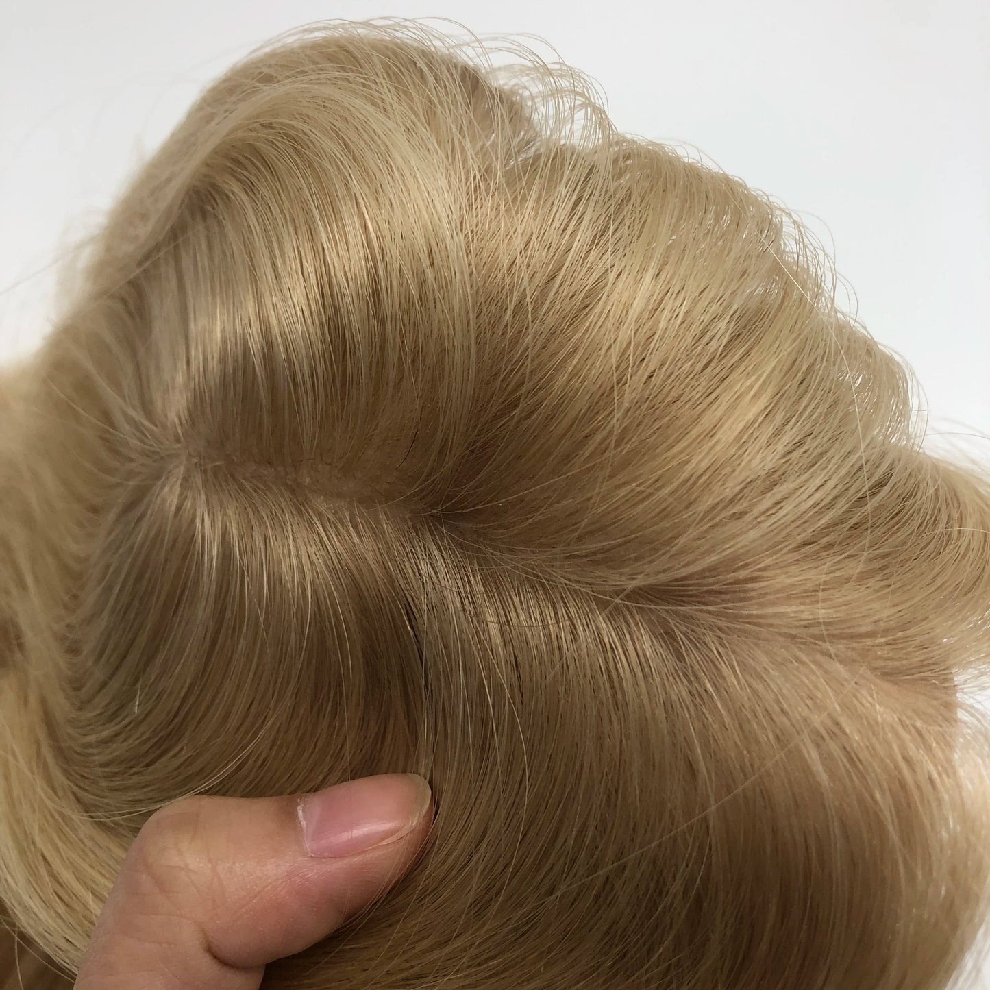 Stock Blonde 613 Color Silk Base Women Topper Human Hair