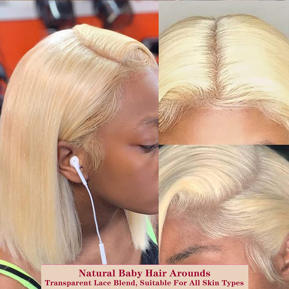 Straight Short Bob Wigs Transparent Hd Full Lace Front Raw Brazilian Natural Human Hair 613 Blonde 13*4 Lace Frontal Bob Wig