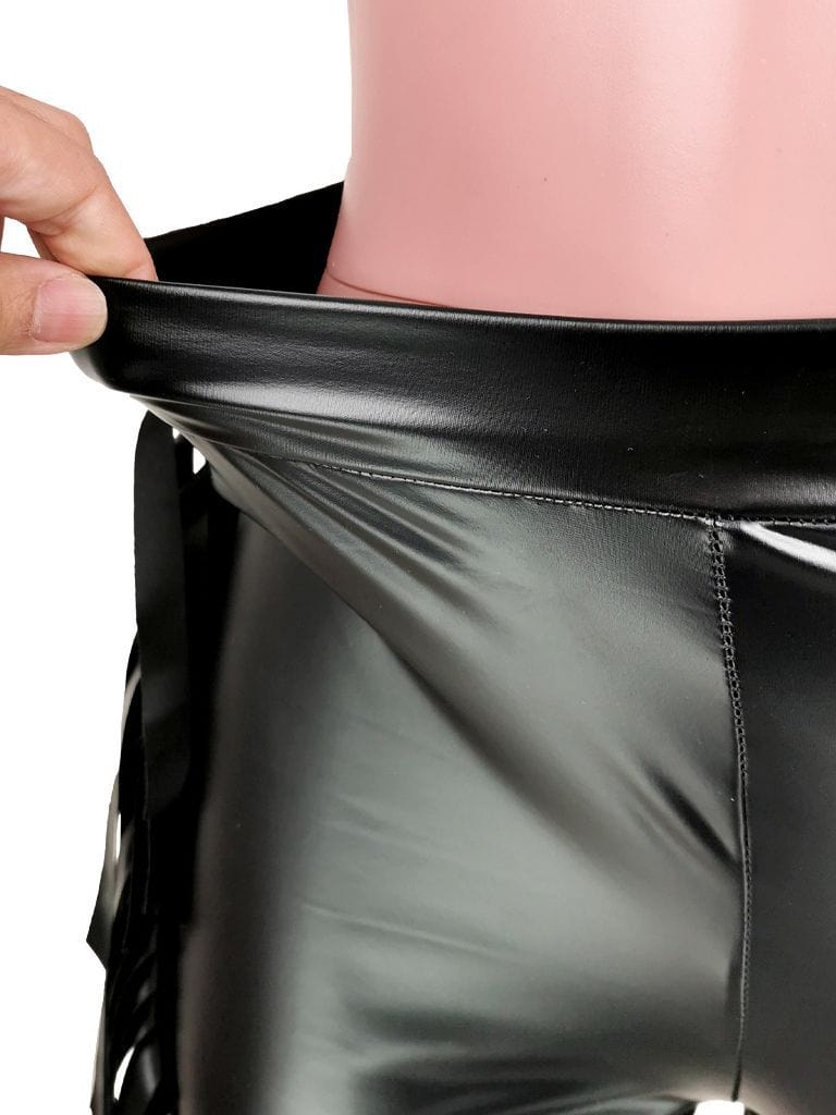 Stretch PU Pants Women Clothing Fall &winter High Waist PU Trousers&Pants with Tassel for Y2K Women Sexy Pants