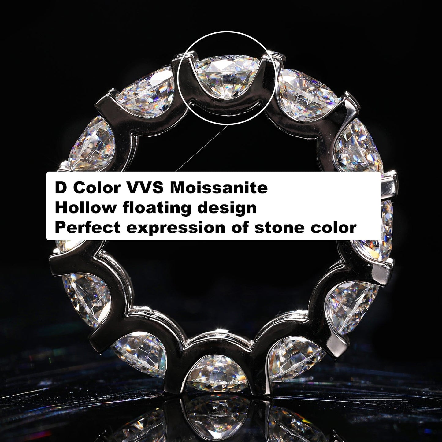 Stunning Flame Fine Jewelry 3mm-8mm 925 Sterling Silver VVS Moissanite Diamond Couple Set Wedding Ring With GRA Certificate