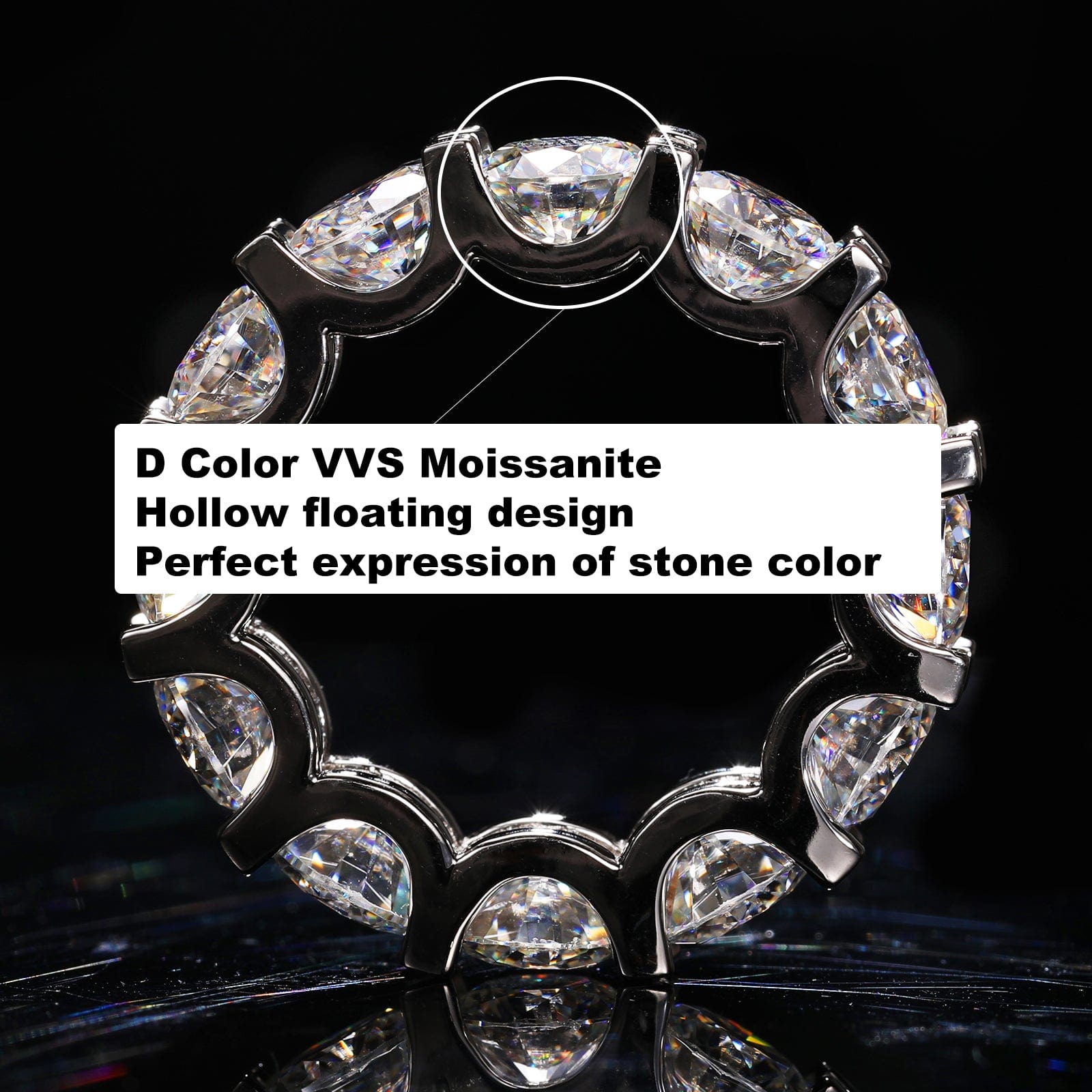 Stunning Flame Fine Jewelry 3mm-8mm 925 Sterling Silver VVS Moissanite Diamond Couple Set Wedding Ring With GRA Certificate