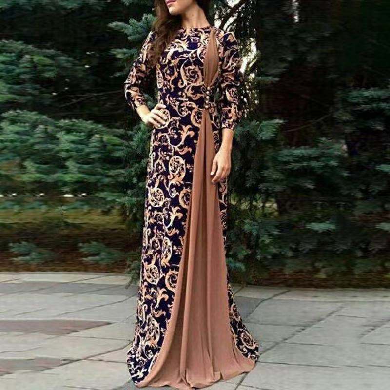 Stunning Purple Dubai Arabic Evening Dresses Beaded Long Sleeve Moroccan Kaftan Evening Gown Muslim Dresses