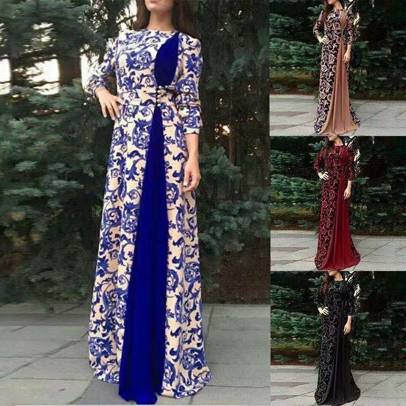 Stunning Purple Dubai Arabic Evening Dresses Beaded Long Sleeve Moroccan Kaftan Evening Gown Muslim Dresses