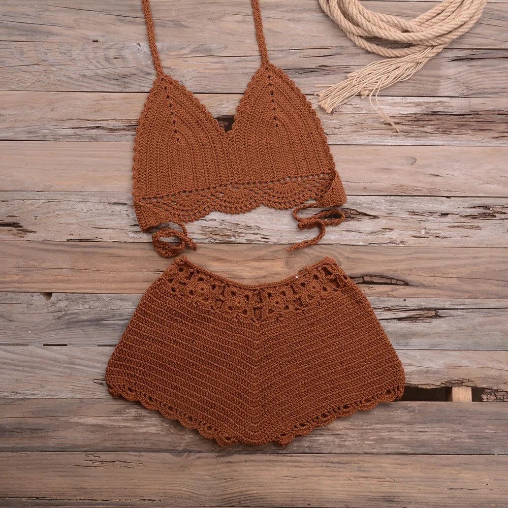 STYZ-6906+5921 Fashion design crochet women's sexy hollow out bathing swimsuit eco friendly swimwear private label bikini