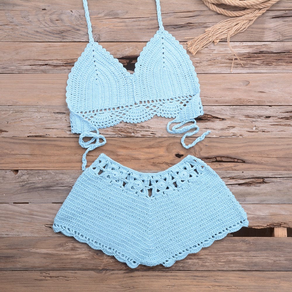 STYZ-6906+5921 Fashion design crochet women's sexy hollow out bathing swimsuit eco friendly swimwear private label bikini