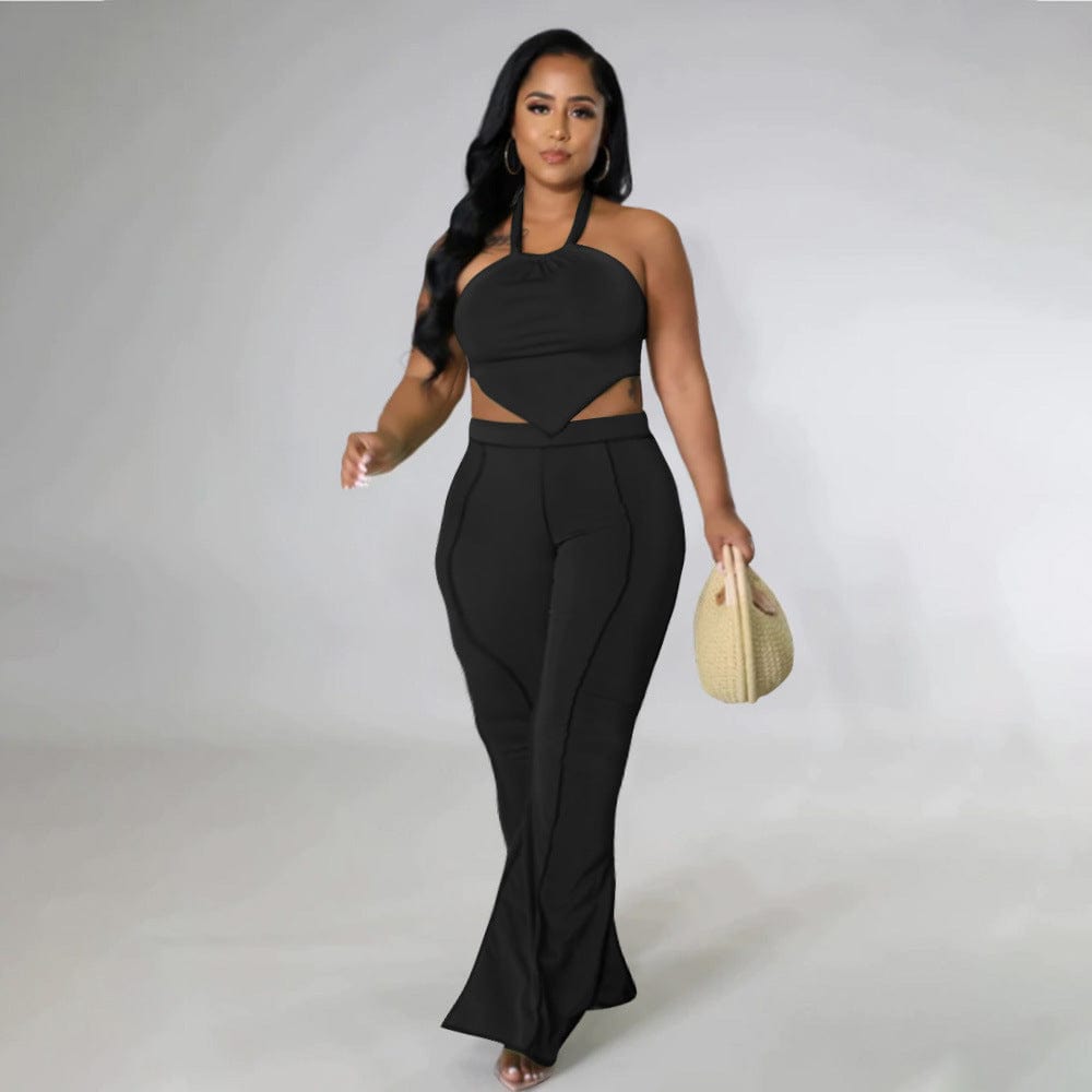 Summer Casual Sleeveless Sexy Plus Size Two Piece Outfit Set Women